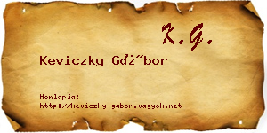 Keviczky Gábor névjegykártya