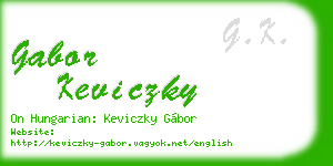 gabor keviczky business card