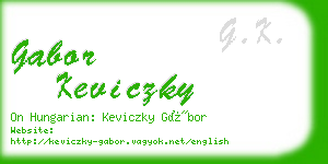 gabor keviczky business card